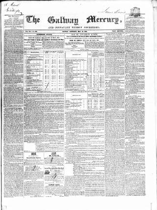 cover page of Galway Mercury published on May 22, 1852