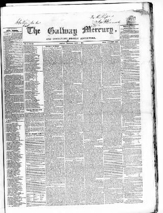 cover page of Galway Mercury published on April 1, 1854