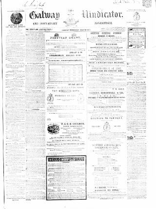 cover page of Galway Vindicator published on May 22, 1867