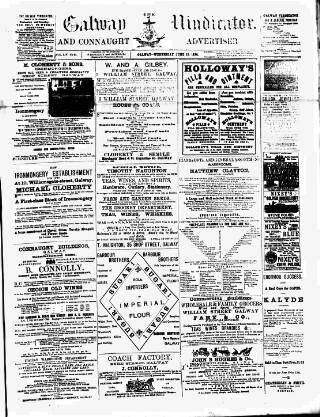 cover page of Galway Vindicator, and Connaught Advertiser published on June 13, 1894