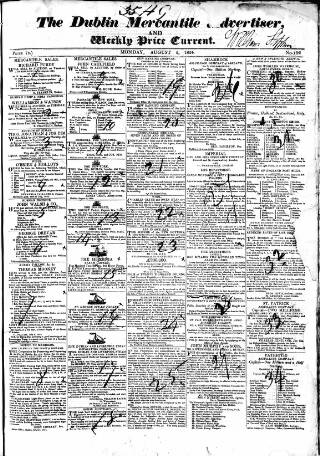 cover page of Dublin Mercantile Advertiser published on August 2, 1824
