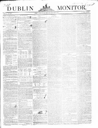 cover page of Dublin Monitor published on August 2, 1843