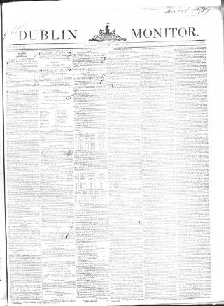 cover page of Dublin Monitor published on April 1, 1844