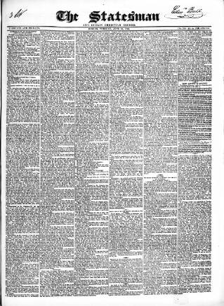 cover page of Statesman and Dublin Christian Record published on June 13, 1843