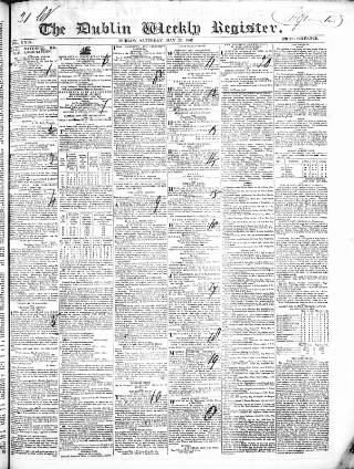 cover page of Dublin Weekly Register published on May 22, 1847