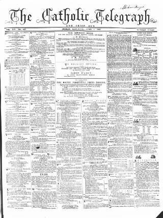 cover page of Catholic Telegraph published on April 1, 1865