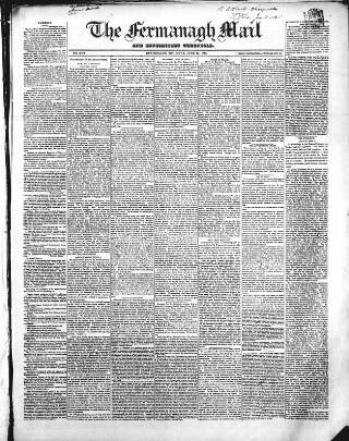 cover page of Enniskillen Chronicle and Erne Packet published on June 13, 1850