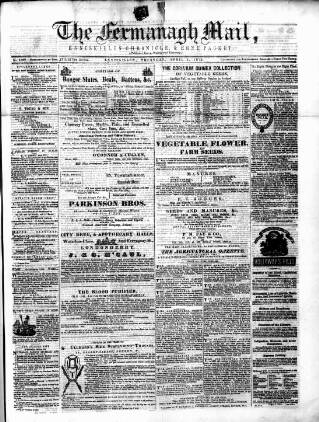 cover page of Enniskillen Chronicle and Erne Packet published on April 1, 1875