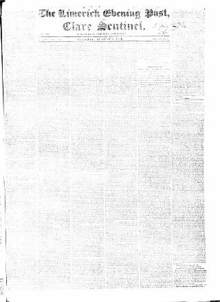 cover page of Limerick Evening Post published on August 2, 1831