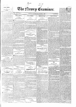 cover page of Newry Examiner and Louth Advertiser published on August 2, 1837