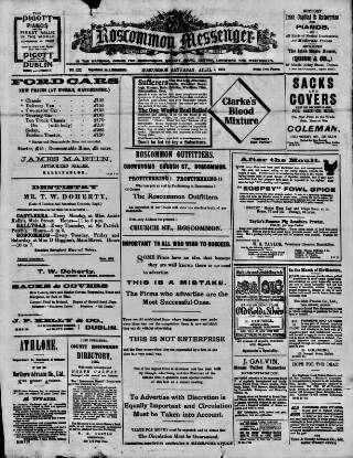 cover page of Roscommon Messenger published on April 1, 1922