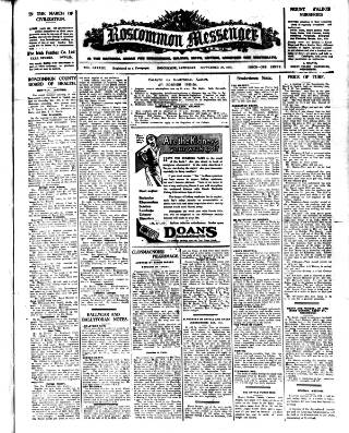 cover page of Roscommon Messenger published on September 28, 1935