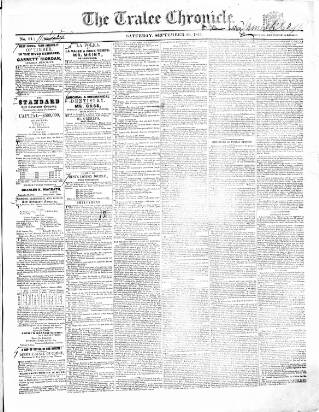 cover page of Tralee Chronicle published on September 28, 1844