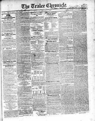 cover page of Tralee Chronicle published on August 2, 1845