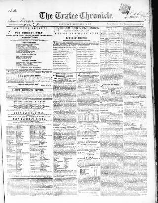 cover page of Tralee Chronicle published on December 13, 1851