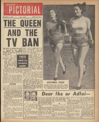 cover page of Sunday Mirror published on November 2, 1952