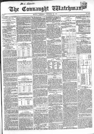 cover page of Connaught Watchman published on September 28, 1853