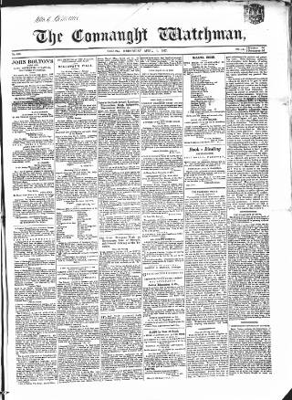 cover page of Connaught Watchman published on April 1, 1857