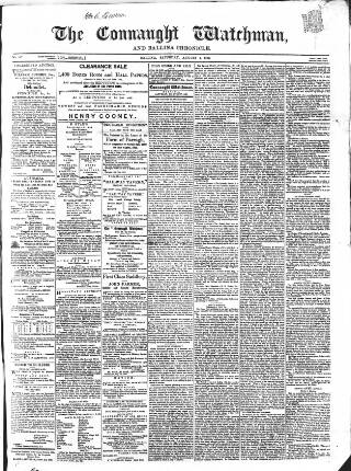 cover page of Connaught Watchman published on August 2, 1862