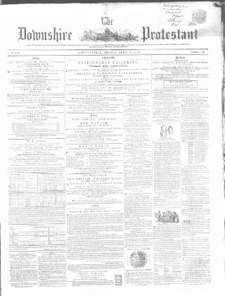 cover page of Downshire Protestant published on April 1, 1859