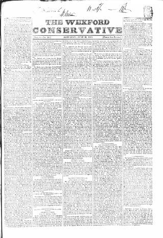 cover page of Wexford Conservative published on June 13, 1835