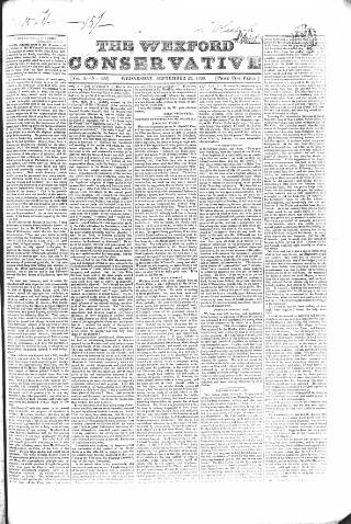 cover page of Wexford Conservative published on September 28, 1836