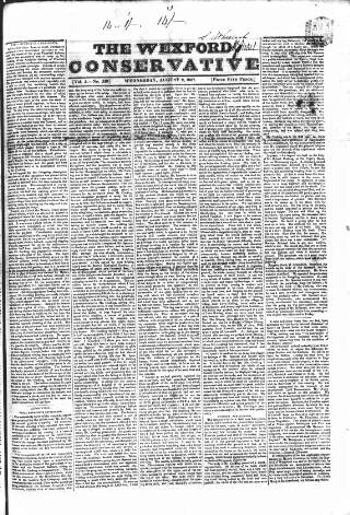 cover page of Wexford Conservative published on August 2, 1837