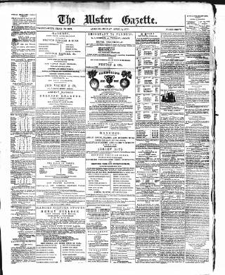 cover page of Ulster Gazette published on April 1, 1870