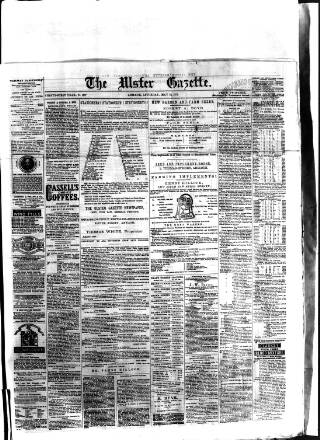 cover page of Ulster Gazette published on May 22, 1875