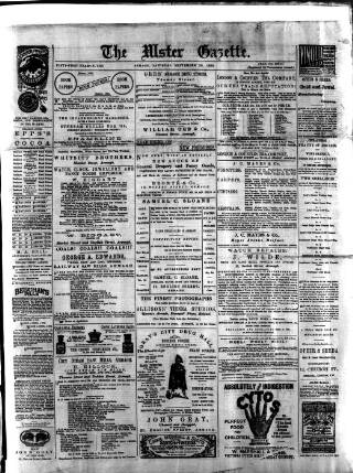 cover page of Ulster Gazette published on September 28, 1895