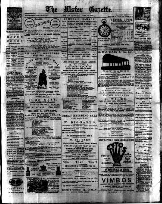 cover page of Ulster Gazette published on June 13, 1896