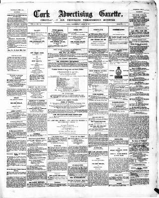 cover page of Cork Advertising Gazette published on April 1, 1857