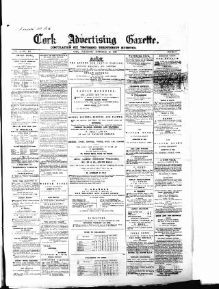 cover page of Cork Advertising Gazette published on September 28, 1859