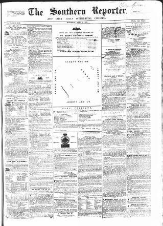 cover page of Southern Reporter and Cork Commercial Courier published on April 1, 1863