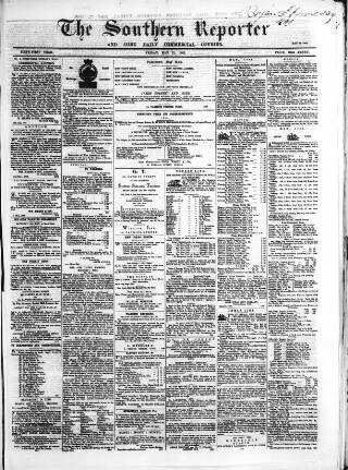cover page of Southern Reporter and Cork Commercial Courier published on May 22, 1868