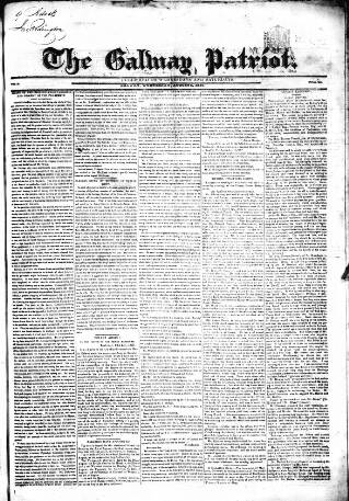 cover page of Galway Patriot published on August 2, 1837