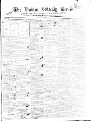 cover page of Dublin Weekly Herald published on June 13, 1840