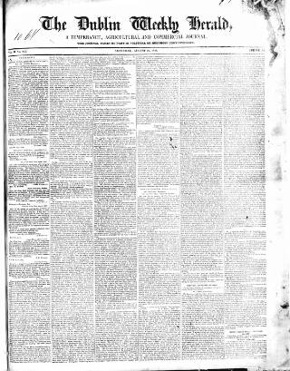 cover page of Dublin Weekly Herald published on August 29, 1840