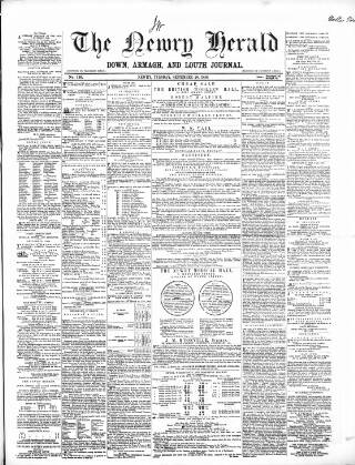 cover page of Newry Herald and Down, Armagh, and Louth Journal published on September 28, 1858