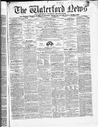 cover page of Waterford News published on September 28, 1855