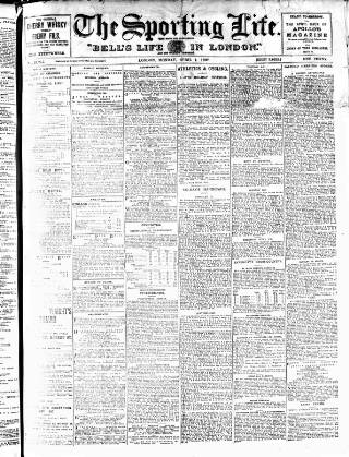 cover page of Sporting Life published on April 1, 1907