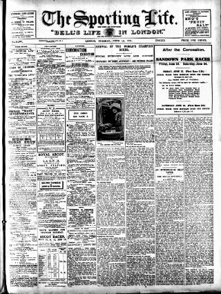 cover page of Sporting Life published on June 13, 1911