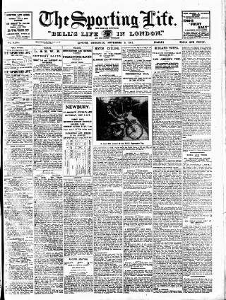 cover page of Sporting Life published on November 2, 1911