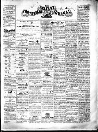 cover page of Belfast Protestant Journal published on September 28, 1844