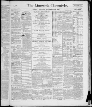 cover page of Limerick Chronicle published on September 28, 1886