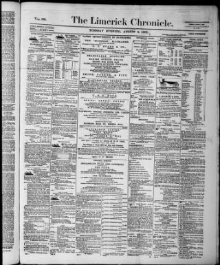 cover page of Limerick Chronicle published on August 2, 1887