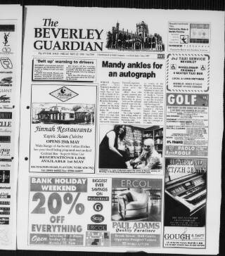 cover page of Beverley Guardian published on May 22, 1998
