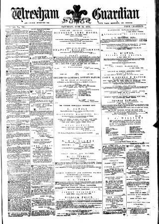 cover page of Wrexham Guardian and Denbighshire and Flintshire Advertiser published on June 13, 1874