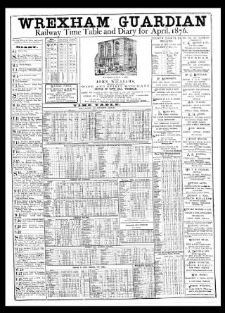 cover page of Wrexham Guardian and Denbighshire and Flintshire Advertiser published on April 1, 1876