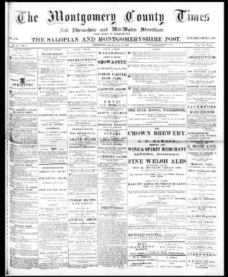 cover page of Montgomery County Times and Shropshire and Mid-Wales Advertiser published on June 13, 1896